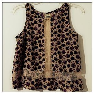 Sheer Floral Sleeveless Top